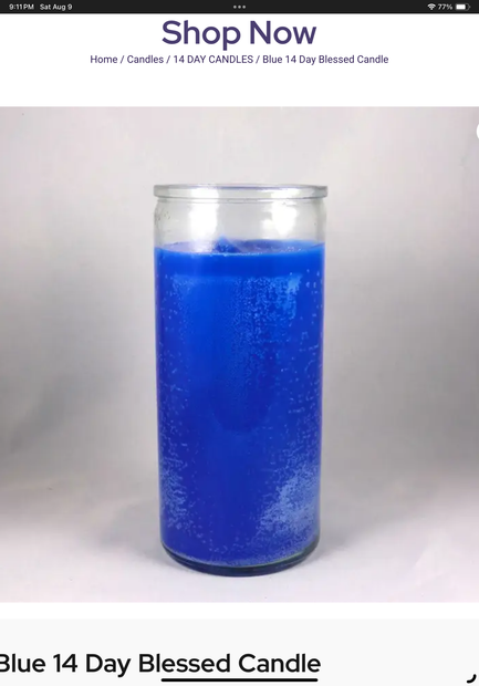 Blue 14 Day Candle